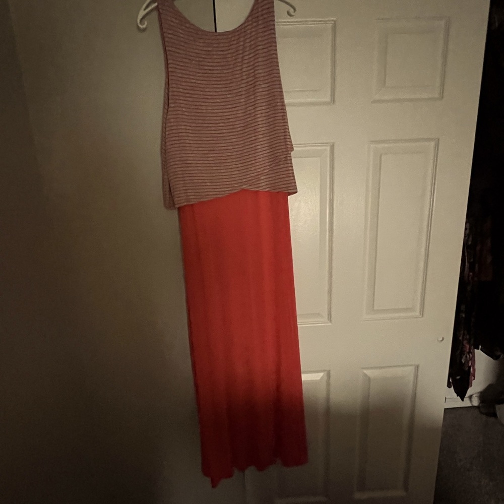 Comfy, anywhere cotton dress with a top overlay that covers it all